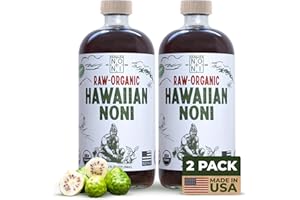 Healing Noni - 2-Pack Glass Bottle 32oz - Hawaiian Sparkling RAW Organic Juice - All-Natural Farm Direct