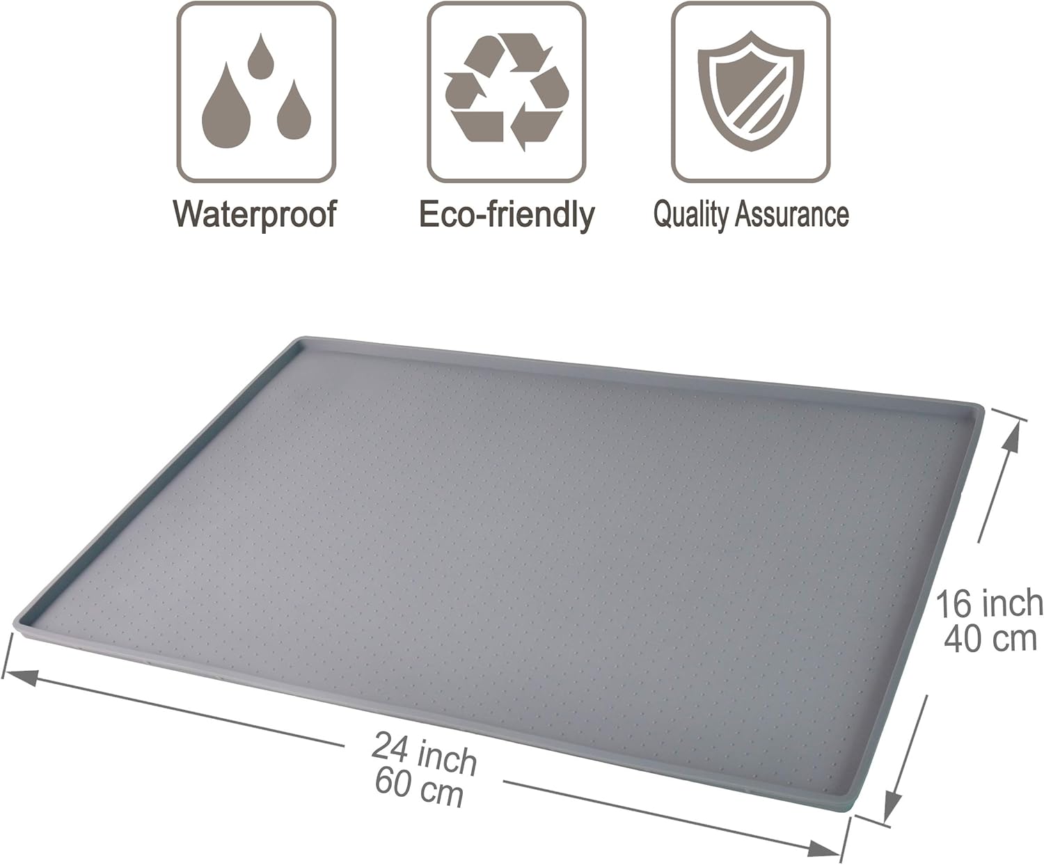 Mofason Pet Food Mat Waterproof Dog Mat 24”x16” Large – 0.5” inch Raised Edge, Dog Cat Silicone Feeding Placemat Water Bowl Tray for Floors, Nonslip Washable Dog Mat for Food and Water: Pet Supplies