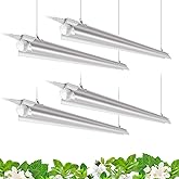Barrina T8 Grow Lights for Indoor Plants, 4FT Full Spectrum Grow Light, 168W(4 x 42W), Plant Lights for Greenhouse Indoor Growing, V-Shape with Reflector, Linkable, 5000K Daylight White, 4 Packs