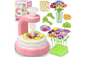 ZLHPJY Arts Crafts For Kids Ages 4-8：5 6 7 8 9 10 year old Girl Birthday Gift Ideas,christmas stocking stuffers Creative Craft Diy Fabric Flower Bouquets Toys age 8-13,Flower Press Kit Educational Toys