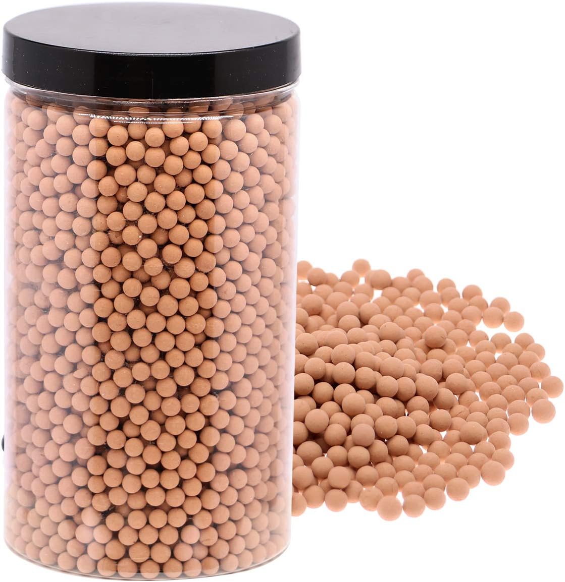 Hardscaping Materials - wohohoho 2.2lbs Mini Hydroponics Clay Pebbles, Upgraded 3mm-5mm Hydro Ceramsite Balls, Horticultural Top-Dressing Decorative Rocks for Aquaponics, Drainage Water, Purification, Cultivation