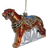 Kurt Adler 6.5-Inch Bellissimo Glass Tiger Ornament