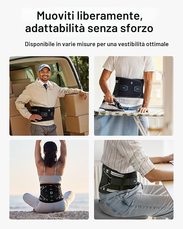 Cintura di supporto per la schiena, comoda fascia per la schiena per uomo e donna con imbottitura lombare rimovibile per la parte inferiore della schiena (Blu, S)