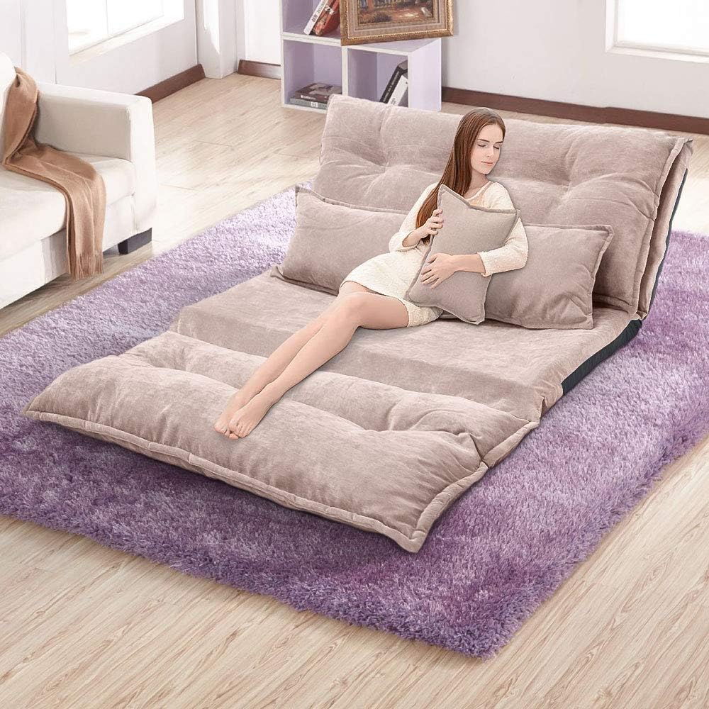 Nemore Floor Sofa Bed Adjustable Folding Futon Sofa Floor Couch with Floor Pillows
