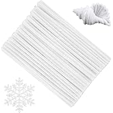 White Pipe Cleaners Craft,100pcs Craft Supplies Chenille Stems Arts &amp; Crafts for DIY Valentines Day Decorations,Flowers Making Pipe Cleaners White Bulk Gifts for Her Room Decor,Art Supplies for Kids