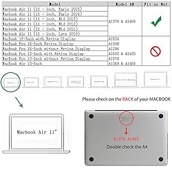 RUBAN Case Compatible with MacBook Air 11 Inch
