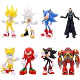 MyReiDo Hedgehog Action Figure, 6.5in Hedgehog Style Statue Handcrafted Collectible for Display (8PCS)