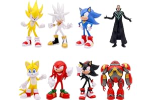 BMDZBZVW Super Speed Hedgehog Action Figures, 5.2-5.7-Inch PVC Figures, Perfect for Kids and Anime Movie Fans (8PCS)