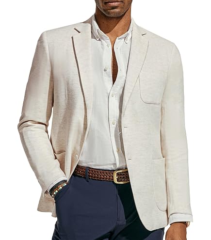 olun linen brend jacket Msize アイボリー Amazon.com: Isaac Mizrahi Mens Slim Fit Linen Blend Houndstooth
