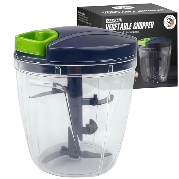 INCITATUS – MANUAL GARLIC CHOPPER – PULL STRING CHOPPER – MANUAL FOOD PROCESSOR – VEGETABLE CUTTER 30 FL OZ – PULL CORD ONION – BPA FREE BOWL & STAINLESS STEEL BLADES