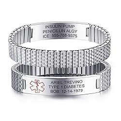 Medical Alert Bracelet for Men : Free Engraving
