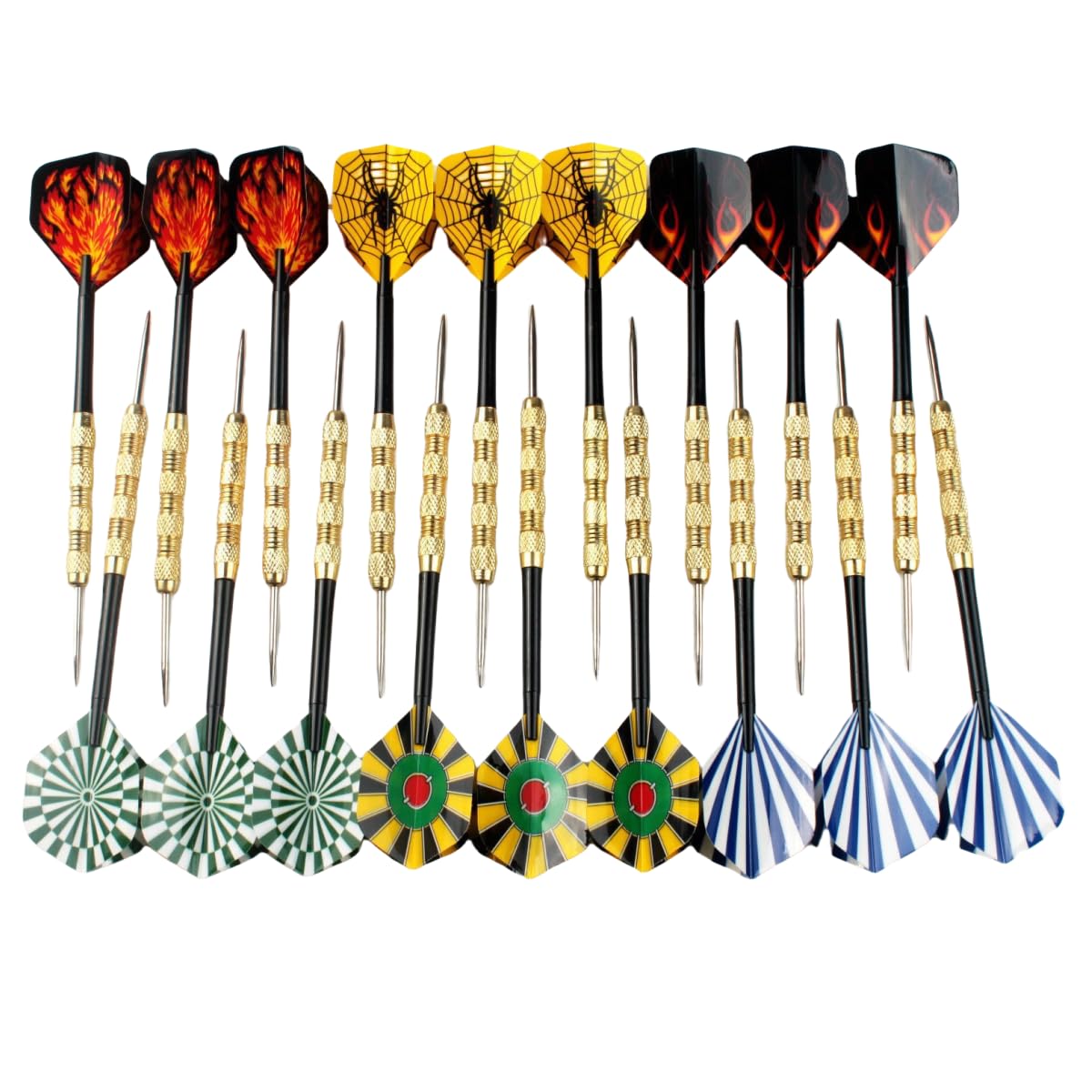 HRLORK 18 Packs Darts Set Professional Darts Set Steel Tip Darts Nylon Shafts Darts Stems and Flights
