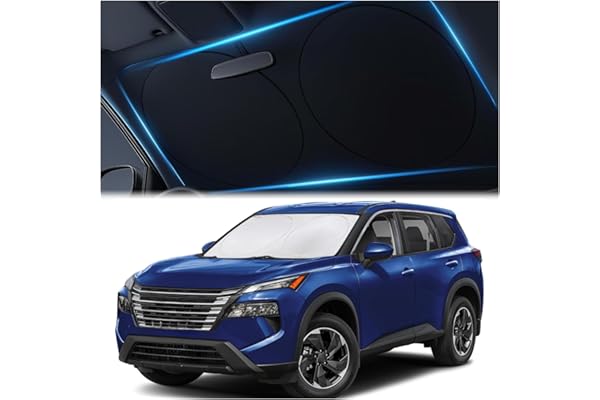Magnelex Car Windshield Sunshade – Double-Layer Design for 2X Heat Blocking, Blocks UV Rays, Foldable Sun Shade for Cars, Trucks & SUVs, Keeps Interior Cooler, Medium (59 x 31 in)