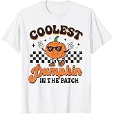 Groovy Coolest Pumpkin in The Patch Halloween for Boys Kids T-Shirt