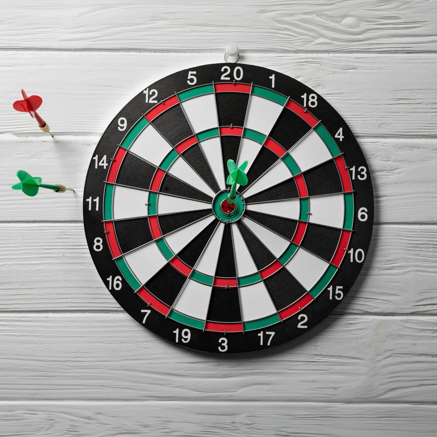 BullTek Dartboard Game 16 Inches (40.6 cm) Double-Sided Target Board with 6 Steel Arrows