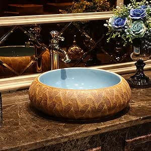 No band Lavabo Redondo con Forma de Piedra de Imitación Lavabo Creativo