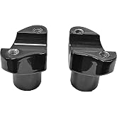 HardDrive H57-6076BF-2 Forged Straight Handlebar Risers - 2in. Rise - Black