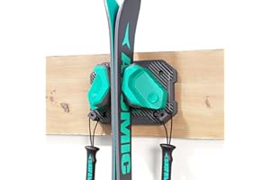 SKIFAVS Ski & Snowboard Wall Rack for Garage Wall Fits Any Ski/board, Ski Wall Mount Holders Damage-Free Storage Rack, Garage Organization Space-Saving Winter Gear Organizer, Green, 1 Pack