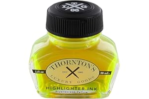 Thornton's Luxury Goods Premium Fountain Pen Ink Bottle 30ml | Smooth Effortless Flawless Writing | Suitable for All Brand and Calligraphy Pens | Office Supplies (Highlighting Yellow)