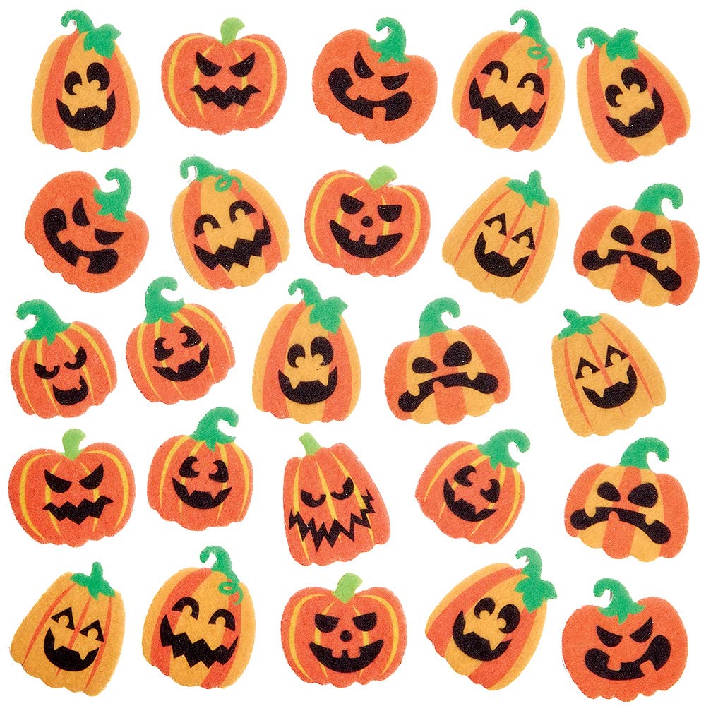 Baker Ross FX252 Pumpkin Felt Stickers - Pack of 100, Halloween Stickers for Children, Stickers for Scrapbooking and Decorating
