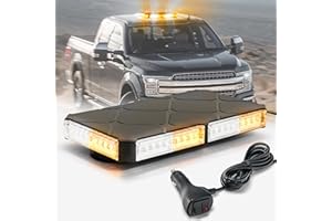 ELECHOI Amber/White Rooftop Magnetic Strobe Lights for Trucks, Emergency Beacon Warning Caution Light for Vehicles Car