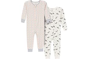 Modern Moments by Gerber unisex-baby Viscose Holiday 2-pack Tight Fitting Footless Pajamas
