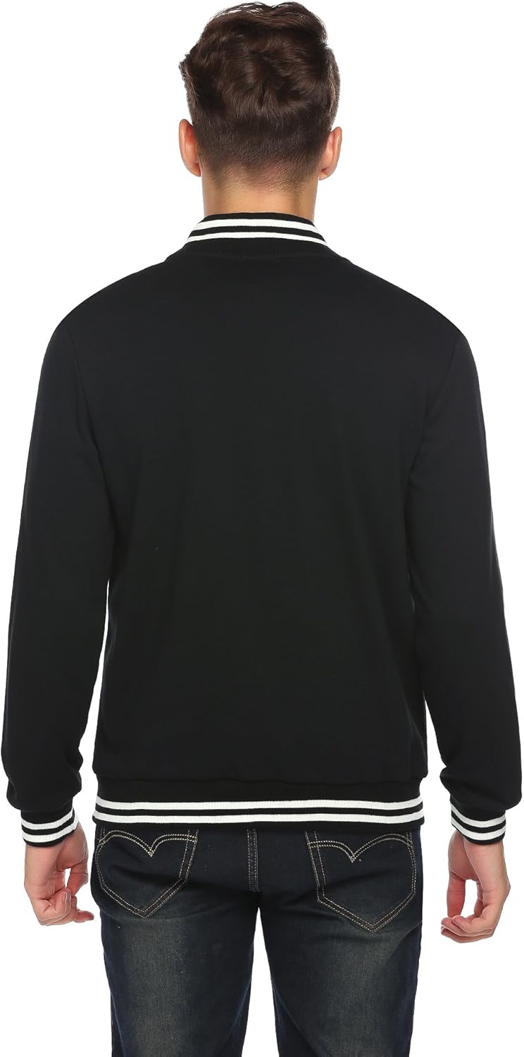 COOFANDY Mens Slim Fit Varsity Baseball Jacket Bomber Cotton Premium Jackets at  Men’s Clothing store