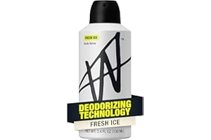 Jake Paul Fresh Ice Body Spray for Men By W, Odor Blocking Body Deodorant, Long Lasting Protection, 3.4 fl oz