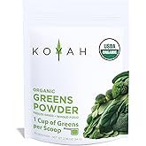 KOYAH - Organic Greens Blend Powder (Equivalent to 30 Cups Fresh Greens): Freeze-Dried, Whole-Vegetable