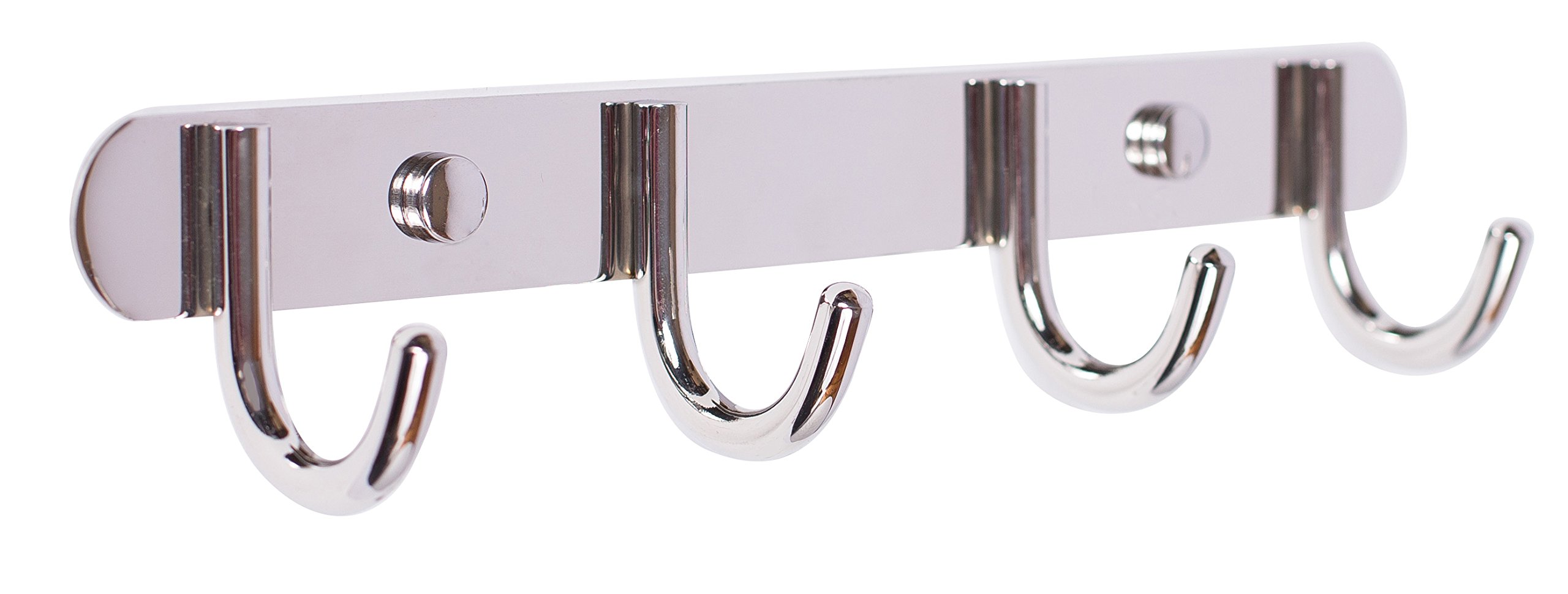 BIRDROCK HOME Round Robe Hook Coat and Hat Rack 4 Hooks Stainless