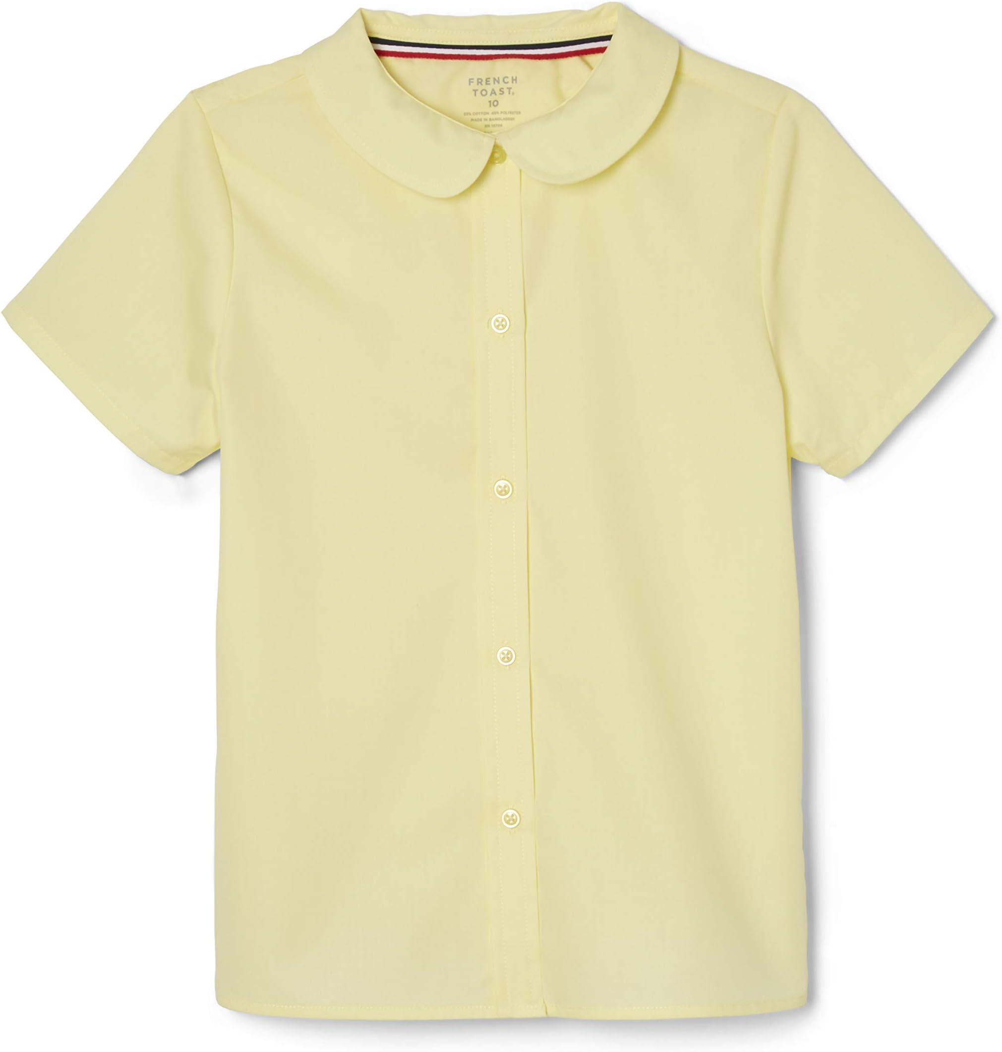 French Toast Girls' Short Sleeve Modern Peter Pan Collar Blouse