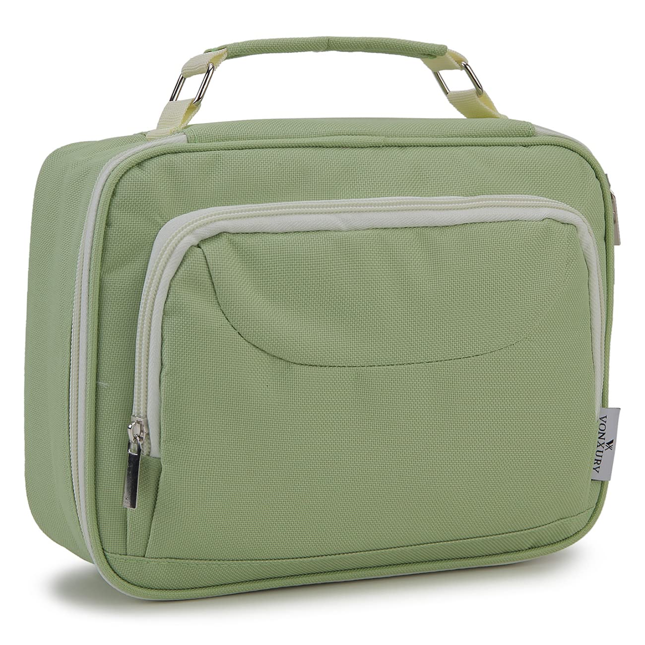 Large Pencil Case, VONXURY School Pencil Pouch Holder for Girls Boys Portable 57 Slots Pen Organizer with 2 Detachable Layers Multiple Zipper Bag for College Office (Light Green)