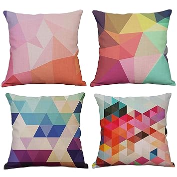Amazon Com Yeeju Set Of 4 Geometric Decorative Throw Pillow