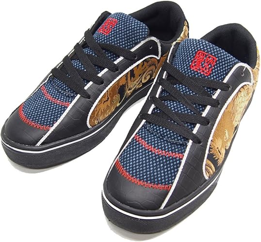 Amazon 竜図 前立て兜 京都西陣金襴 武州藍色刺子 ローカット 和柄スニーカー 靴 1505whz07ls 竜図 スニーカー