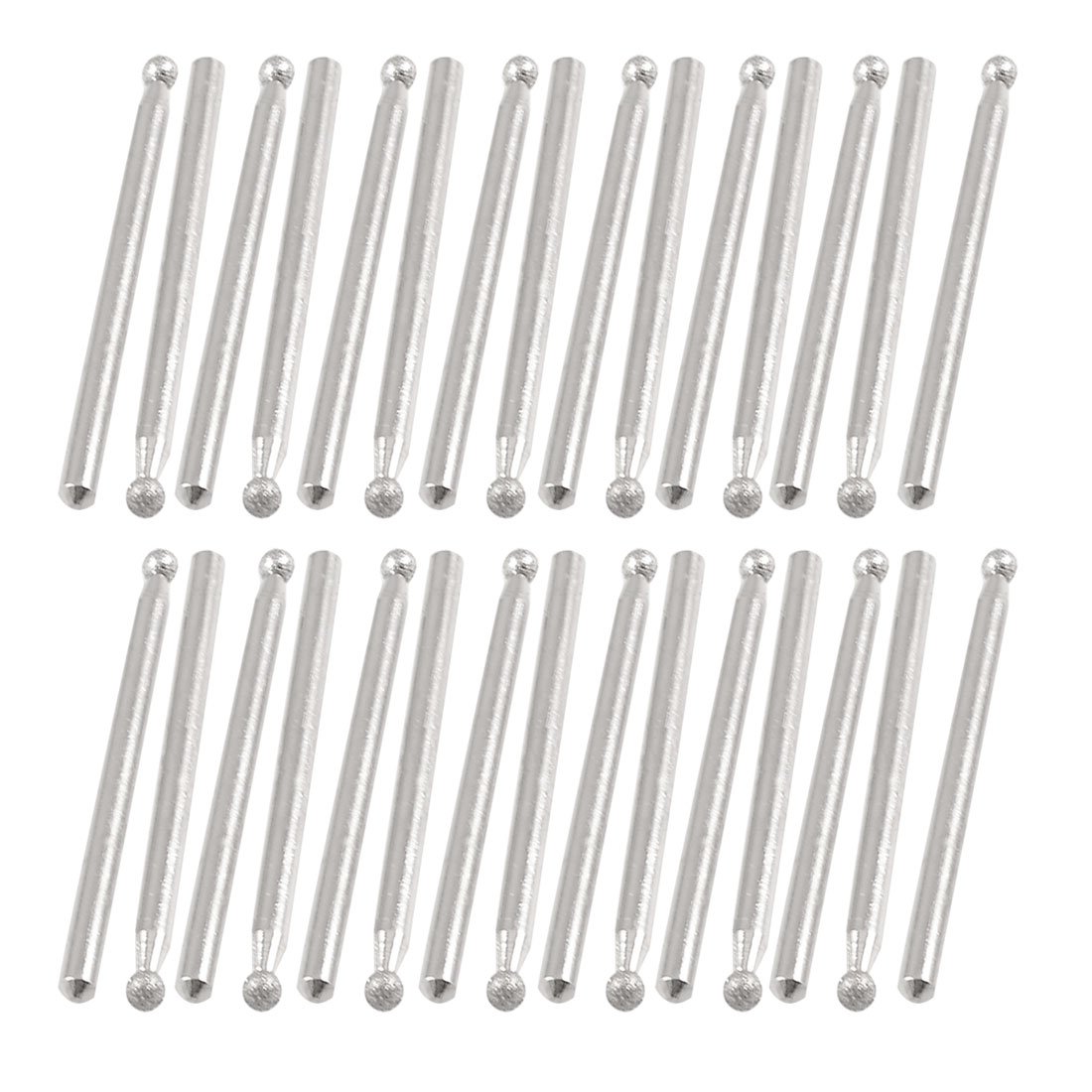 Sourcingmap 30pcs 3mm Shank 3mm Dia Round Ball Point Grinding Diamond Mounted Bits