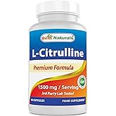 Best Naturals L-Citrulline Capsules - 1500mg/Serving - Non-GMO - Gluten Free - 90 Capsules (90 Count (Pack of 1))