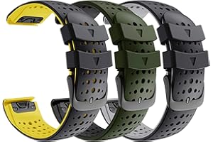 Abanen Silicone Quick Fit 22mm Watch Bands for Garmin Instinct 3 45mm / Fenix 8 47mm / Fenix 7/6/ 5, Soft Sport Skin-Friendly Waterproof Wristband Strap for epix Pro/Approach S70 (47mm)