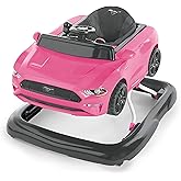 Bright Starts Ford Mustang 4-in-1 Pink Baby Activity Center & Push Walker with Removable Interactive Steering Wheel -Toy, 6 Months and up