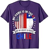 Chilean American Patriot Heart is from Chile Flag T-Shirt