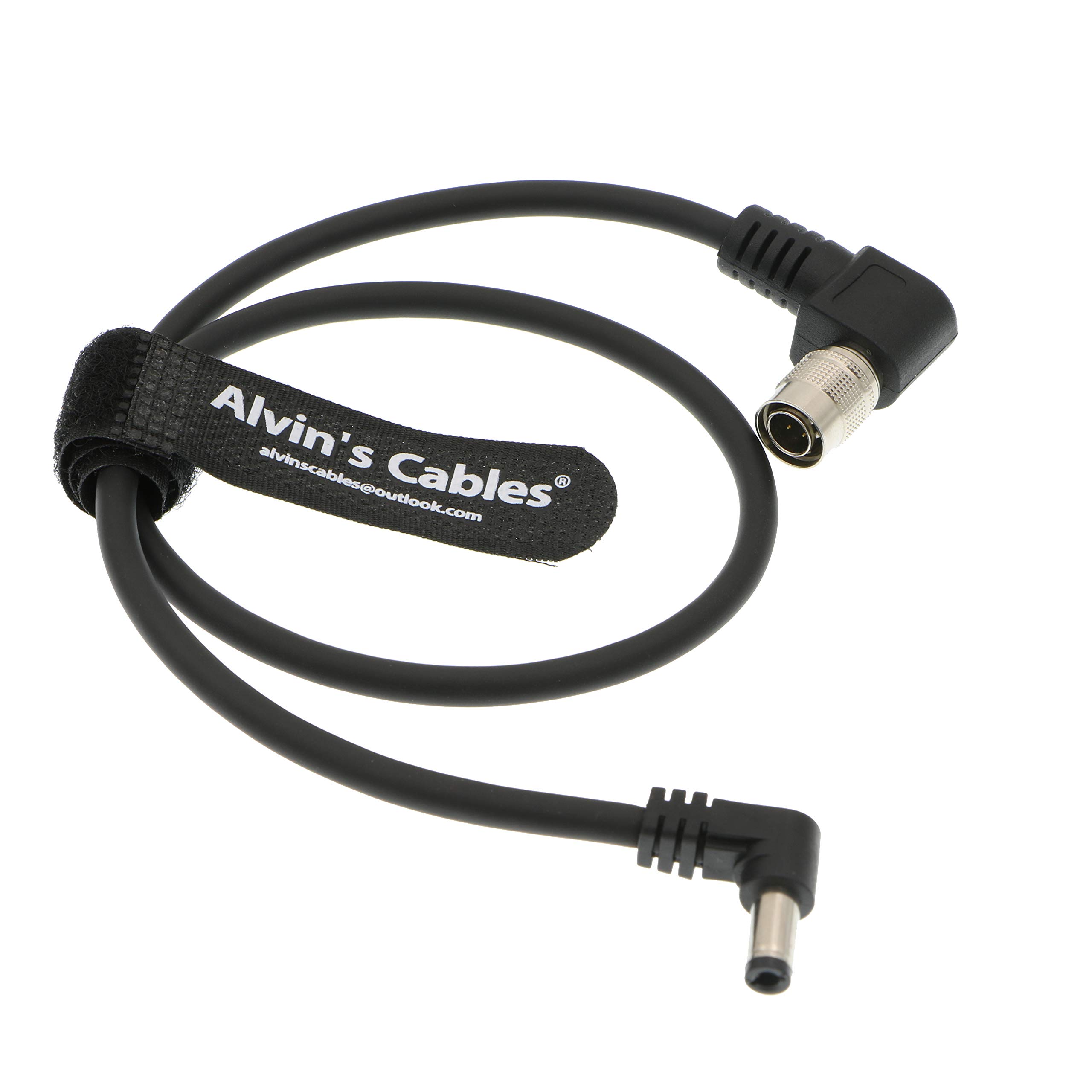 Alvin's Cables 4 Pin Hirose Male to DC Jack Right Angle Cable for Blackmagic Cinema Camera 4K 45CM
