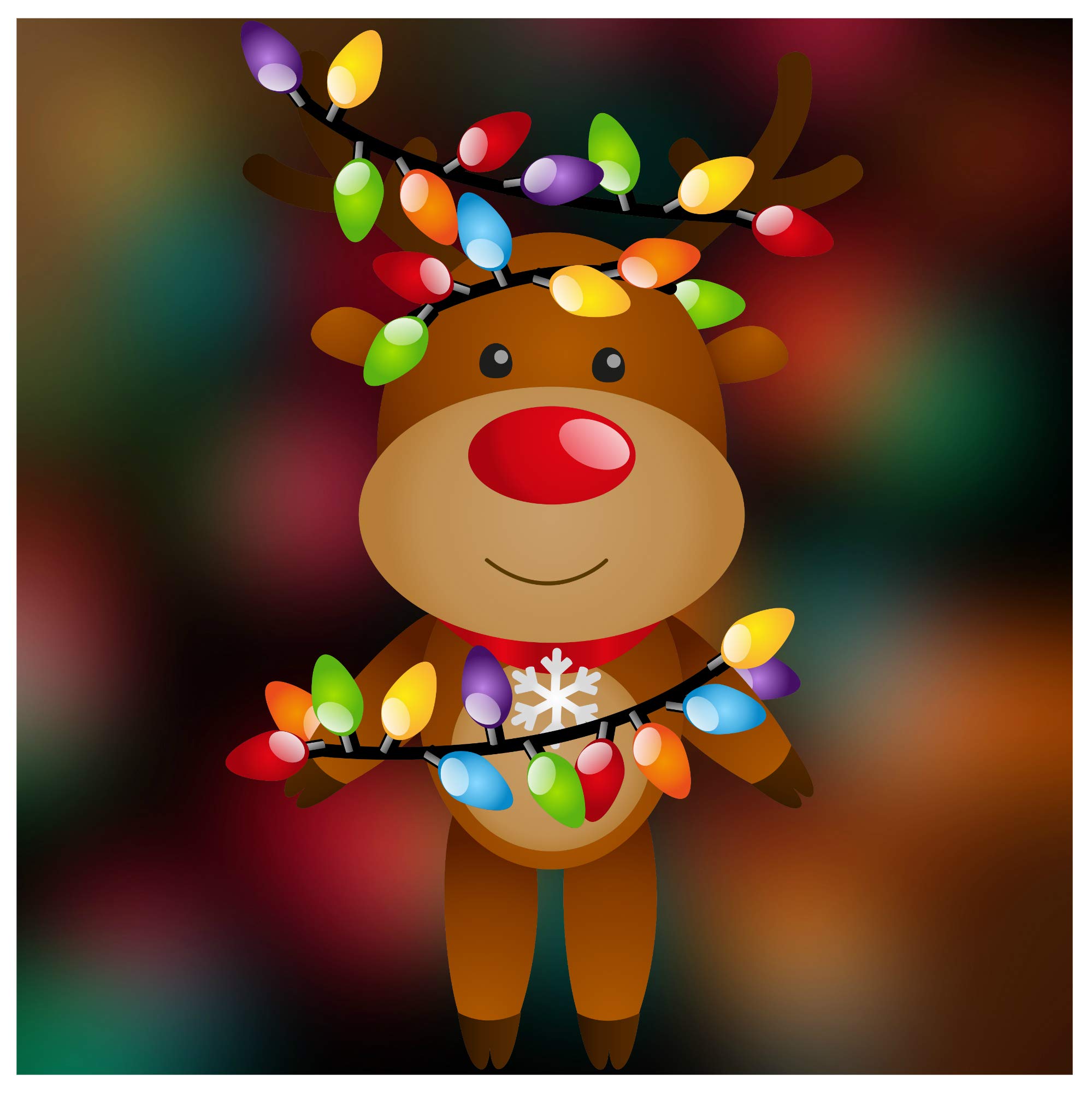 Happy Christmas Reindeer High Quality Double-Sided Static Cling Window Sticker - Seasonal Christmas Decorations