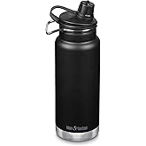 Klean Kanteen TKWide Insulated Bottle with Chug Cap - Stainless Steel, Portable - Black, 32 oz