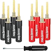 InnoStars Flex Pin Banana Plugs for Speaker Wire (4 Pairs, 8 Pcs), Speaker Connector Pin Plug Type, 24K Gold Plated Insulated for Spring-Loaded Banana Jack Terminals, Support 12 AWG to 20 AWG Wires