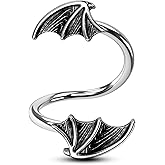 CM Crareesi Mania Bat Twist Helix Earrings 316L Stainless Steel Spiral Barbell 16G Helix Piercing Jewelry for Halloween Conch Tragus Piercing Jewelry