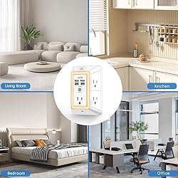 Multi Plug Outlet Surge Protector - Lvetek 3-Sided
