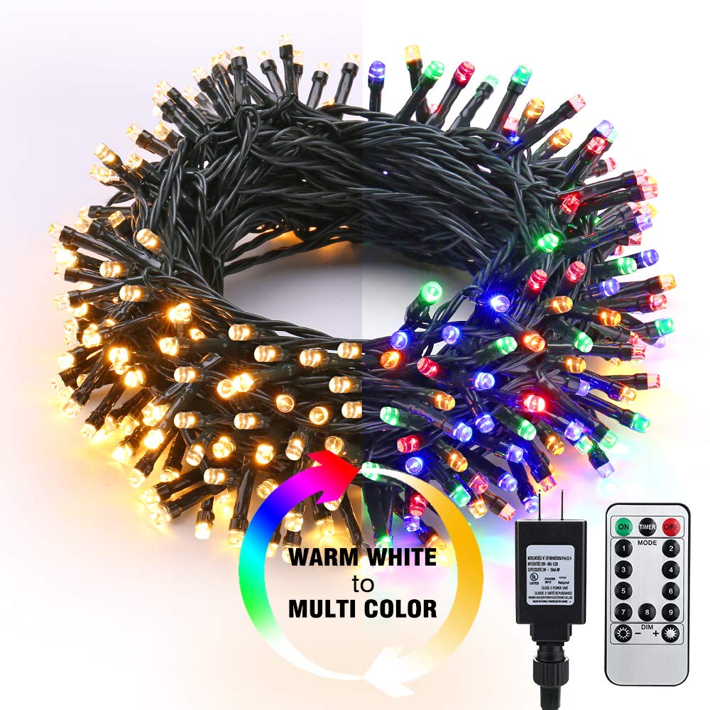 LED String Lights, 82ft 200 LED 9Function Color Changing Warm White