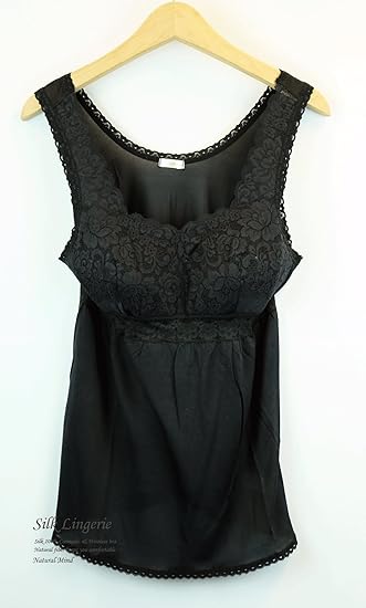 Amazon メール便 シルク カップ付 キャミソール 絹 100 Silk 天然素材 ブラキャミ ワイヤーフリーブラ レディース インナー ランジェリー キャミソール タンクトップ 通販