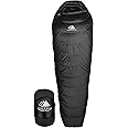 Hyke & Byke Shavano 32 F Hiking & Backpacking Sleeping Bag - 3 Season, 650FP Duck Down Sleeping Bag - Ultralight - Black - 78in - Regular