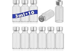 OTWOOI 3ml Glass Vials for Injection, with Self Healing Injection Port, Transparent Sealed, Empty Vials for Injection(10pcs, 3ml)