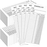 LOTMER 100 PCS Reading List Bookmark, 3 x 8 Inch Personal Libraries Cards, Reading Log Bookmark for Gifts and Literary Supplies for Reading Enthusiasts (White)